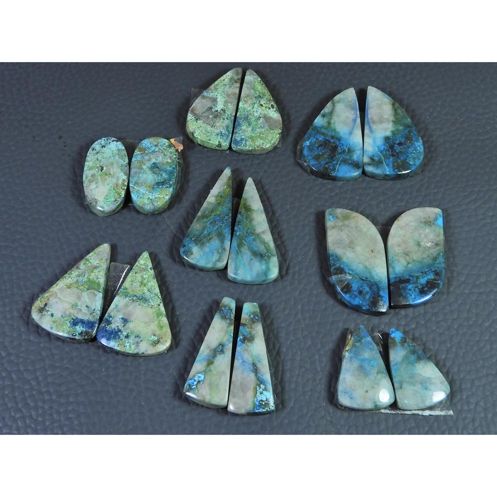 150Cts. Natural Shattuckite Matched Pair Mix Cabochon Gemstone 8Pair Lot C-1444