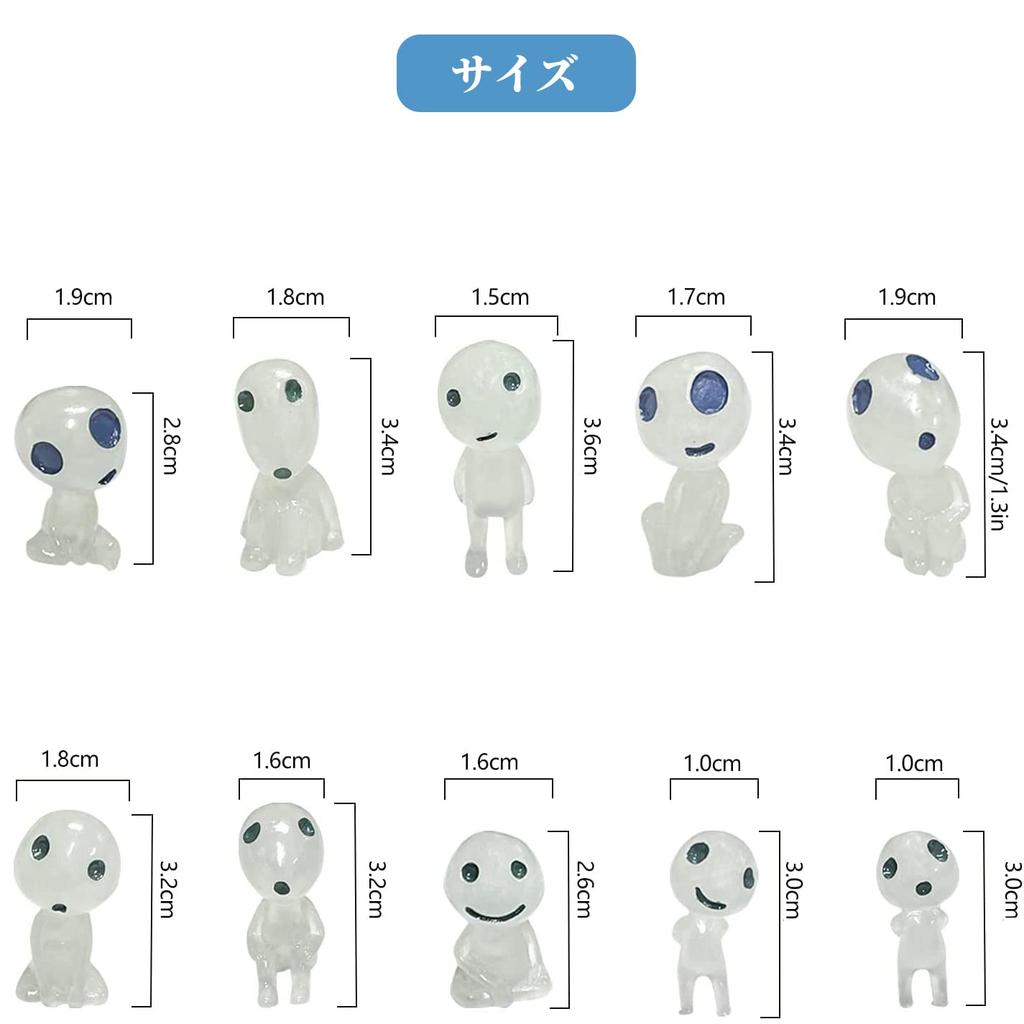 Wabeko Resin Luminous Tree Resin Pack of Tree Elf Cute Collectible Luminous Tree Interior Alien Elves, Decorations, 10, Figures, Dolls, Gifts, Elves,