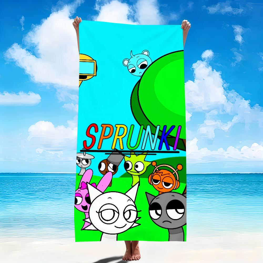 funny cute Game S-Sprunki I-Incredibox Towel Soft Beach Towels Quick Dry Pool Towel for Travel Gym bathing Spa Camp sport Gift