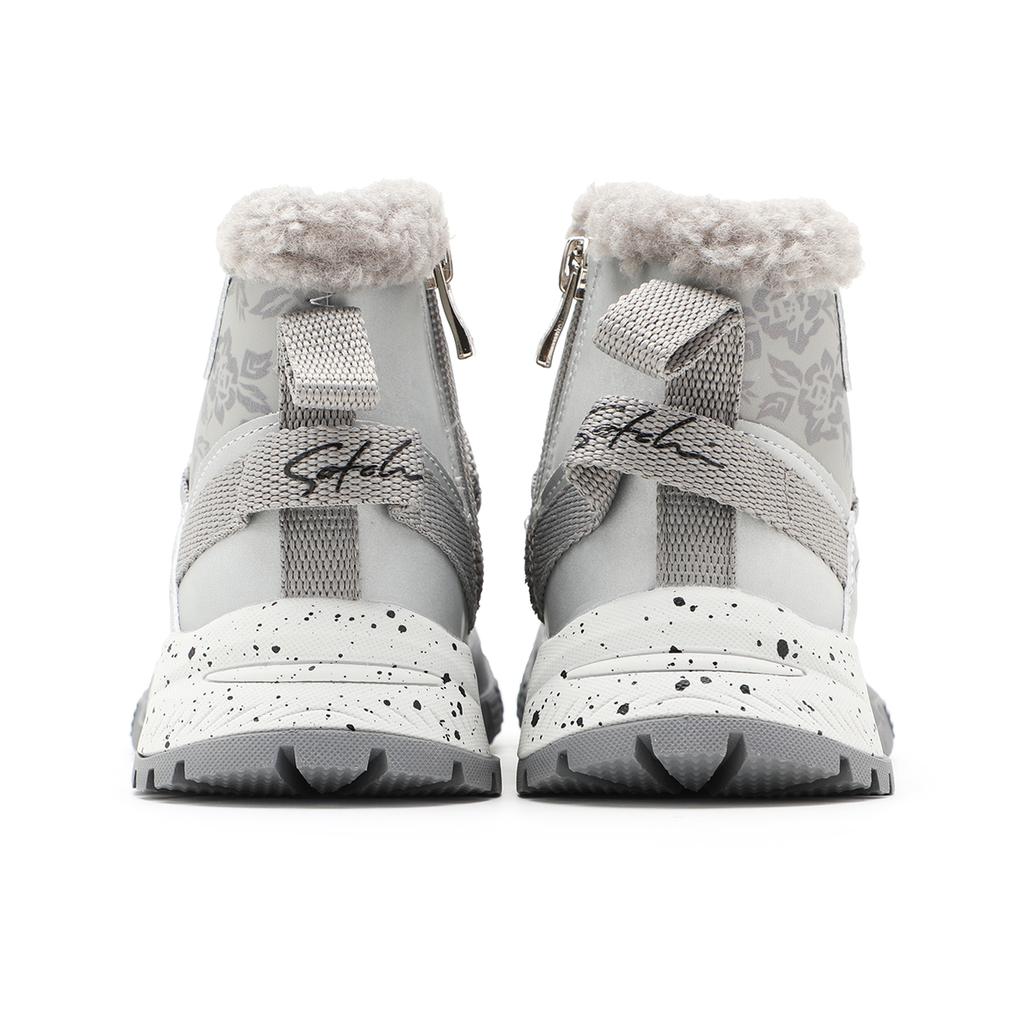 Boys and girls, middle-aged and older, fashionable anti-kick shoe toe with plush warm cotton boots