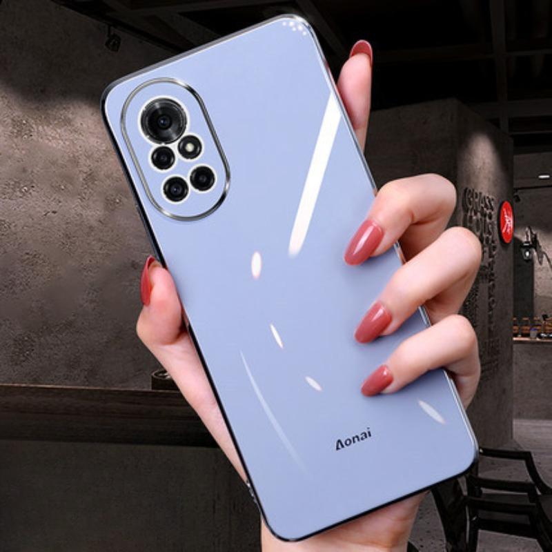 

Чехол для телефона Huawei Mate70pro с прямыми краями, 6D гальваническое покрытие, Nova12 противоударный, с мелкими отверстиями, мягкий защитный чехол P70 40 Honor 80se серый