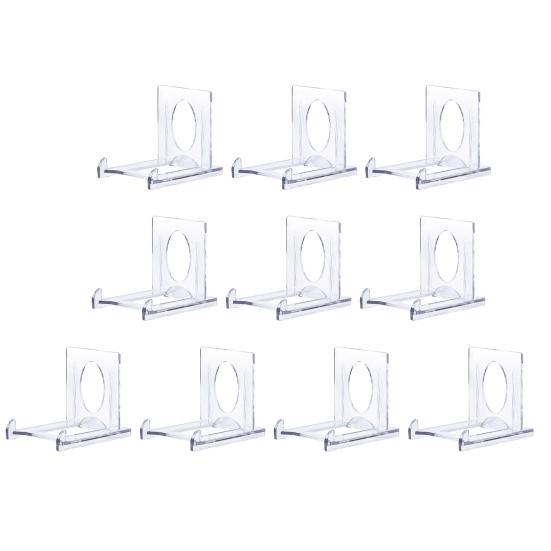 10Pcs Display Stand Adjustable Acrylic Plate Stand Set Transparent Picture Display Holders for Home Office