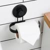 Toilet Paper Holder Wall-Mounted Bathroom Suction Cup Hanger Black
