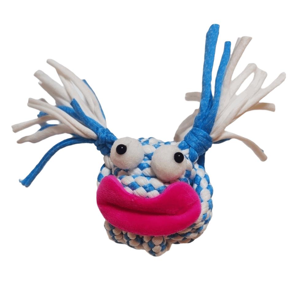 

Cartoon Teeth Cleaning Toy Colorful Dog Mop Ball Toys Dog Chew Rope Toy Self Play синий