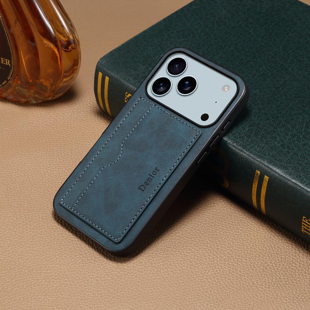 EUCAGR for IPhone 17 17 Air 17 Pro Max 16E 16Pro Max 16 Luxury Retro Wallet Phone Case Card Holder PU Leather Stand Back Cover