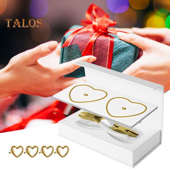 1 Set Permanent-Armband-Set, enthält 2 Armbänder, 4 Herzknöpfe, 2 Zangen, Werkzeuge zur Schmuckherstellung für immer, DIY-Bastelprojekt, Valentinstag