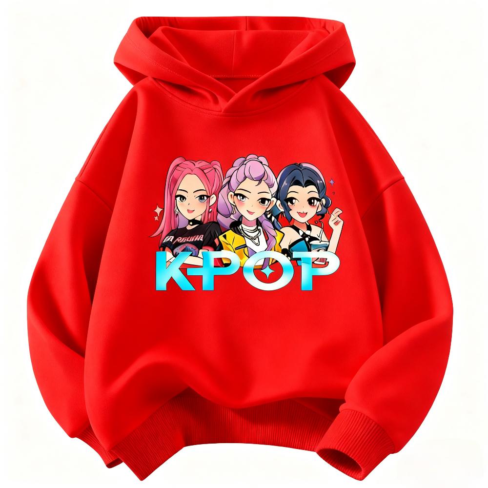 K-Pop Demon Hunter Kids Hoodie Boys and Girls Clothing Autumn and Winter Warm Fashionable Versatile Kids Hoodie