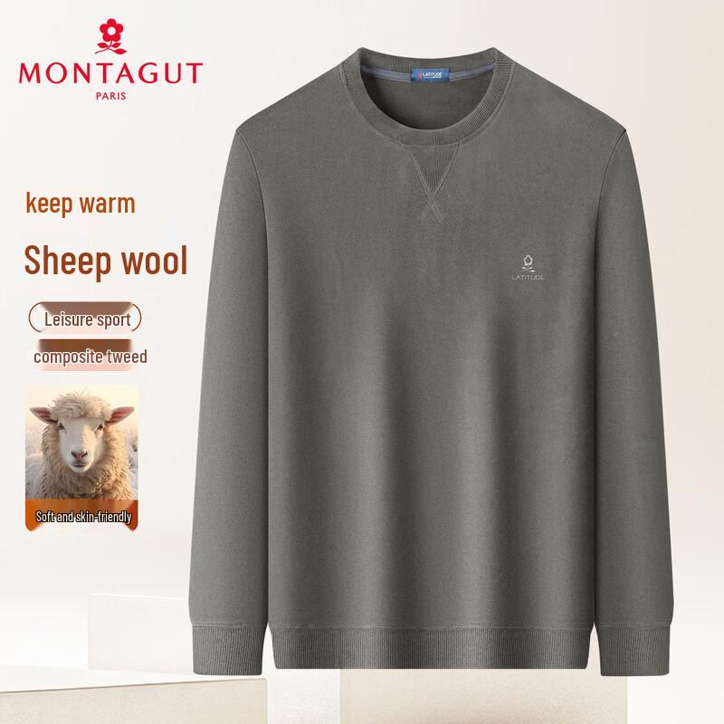 MONTAGUT Herren Lammwollmischung Rundhals-Sweatshirt