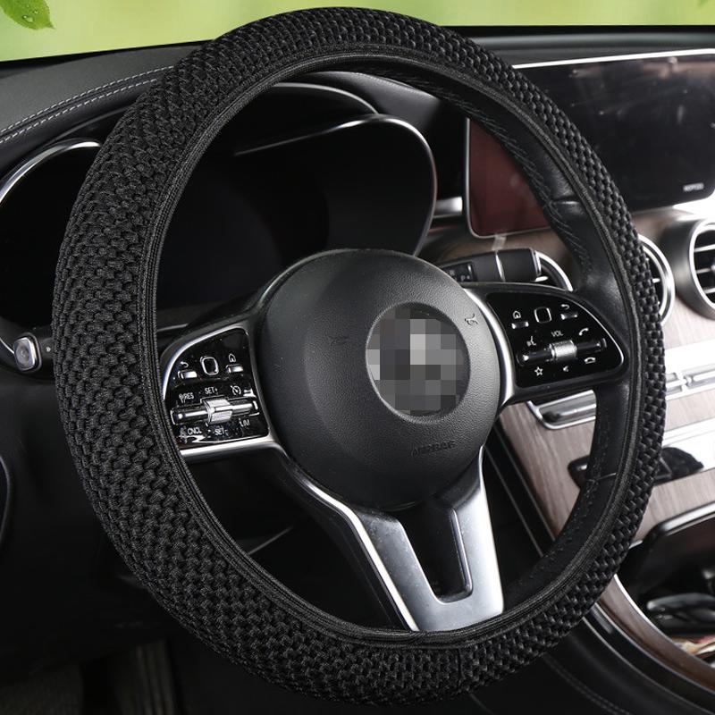 Car Steering Wheel Cover Skidproof 38cm Durable Fabric Elastic Steering Wheel Cover Car Wheel Protector Auto Interior Accessorie