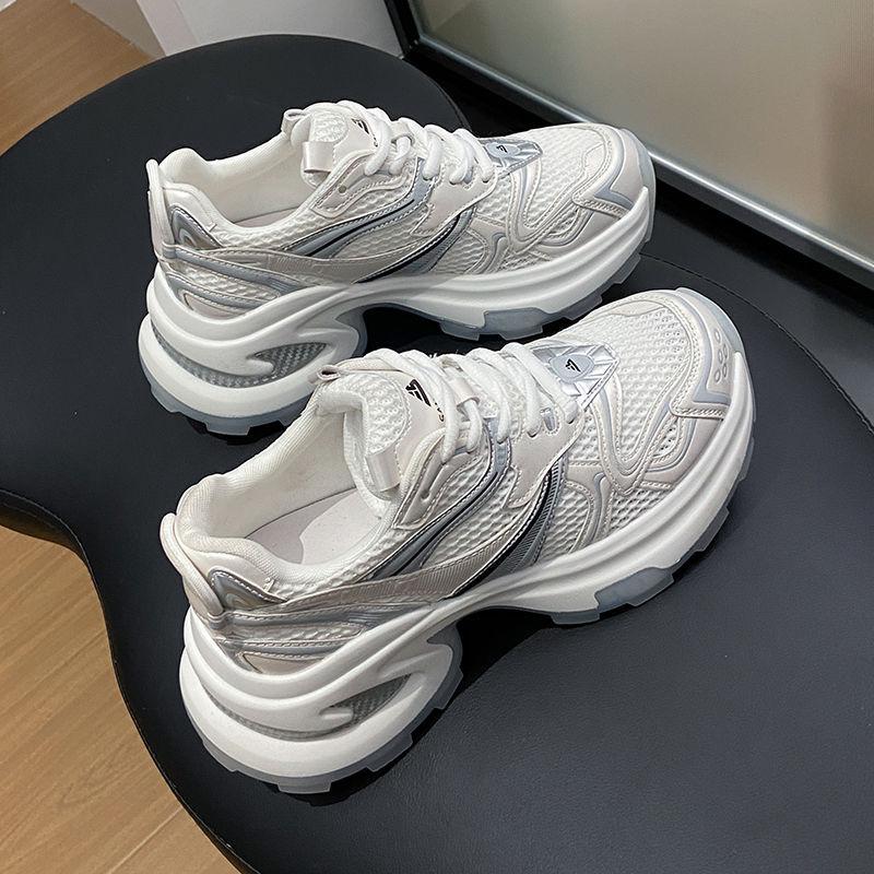Dad shoes women's spring and autumn new little white shoes women's height-increasing mesh breathable casual sports shoes