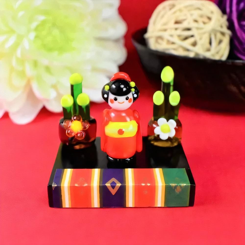 Four Cart Cute Handmade Glass Crafts [Bean Black Base] x 5-Piece Set