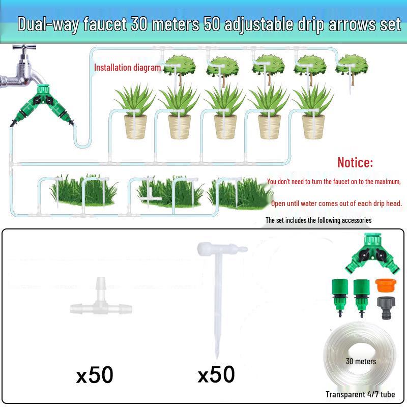 Automatic Adjustable Drip Irrigation System for Potted Plants - Ideal for Lazy Gardeners & Travelers