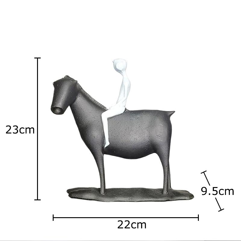 

Minimalist Horseman Statue Desk Decoration Abstract Artwork Ornaments Creative Characters Metal Sculpture Room Aesthetic Decor чорний