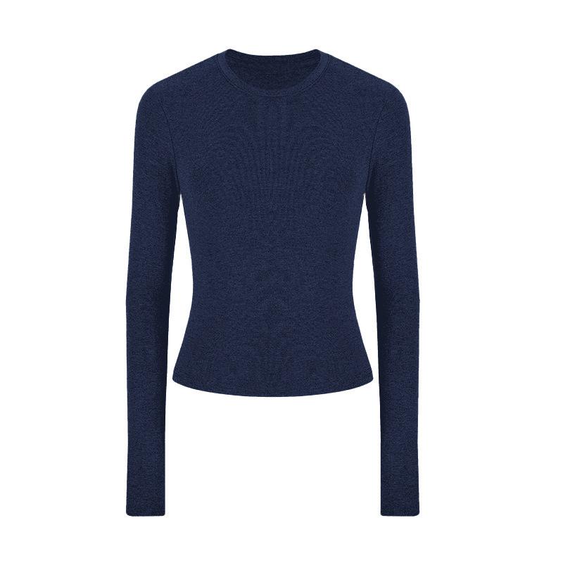 Women Solid Black High Neck Long Sleeve Slim Fit Base Layer T Shirt Top