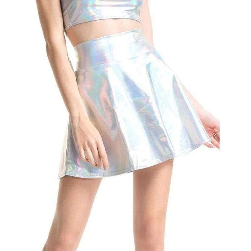 

Hundred Fold Patent Leather Sexy Half Skirt Pleated Patent Leather Women s Skirt LASER S