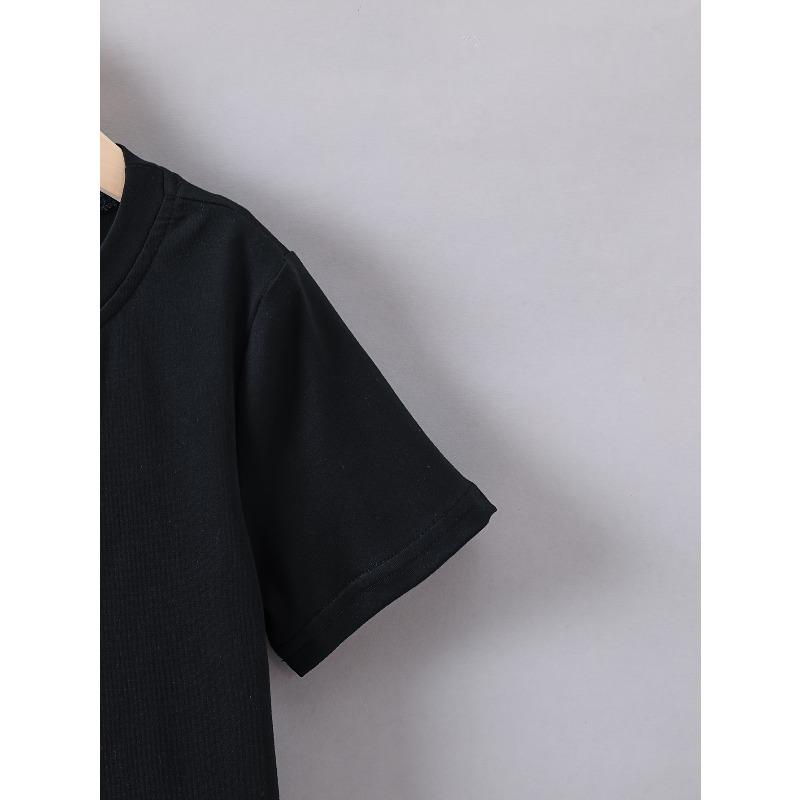 European Sizes Boys' Summer Short Sleeve "My Dinosaur Alphabet" Print T-Shirt, Perfect for Outdoor Activities, Casual Wear, Fun Design