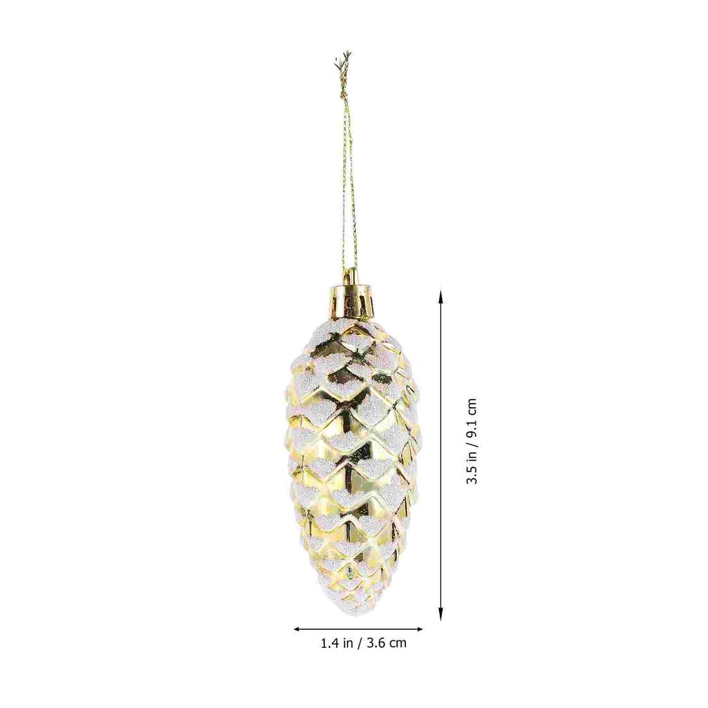 10 Pcs Accessories Christmas Decoration Plastic Painted Pine Cone Balls Tree Trees Xmas Ornaments