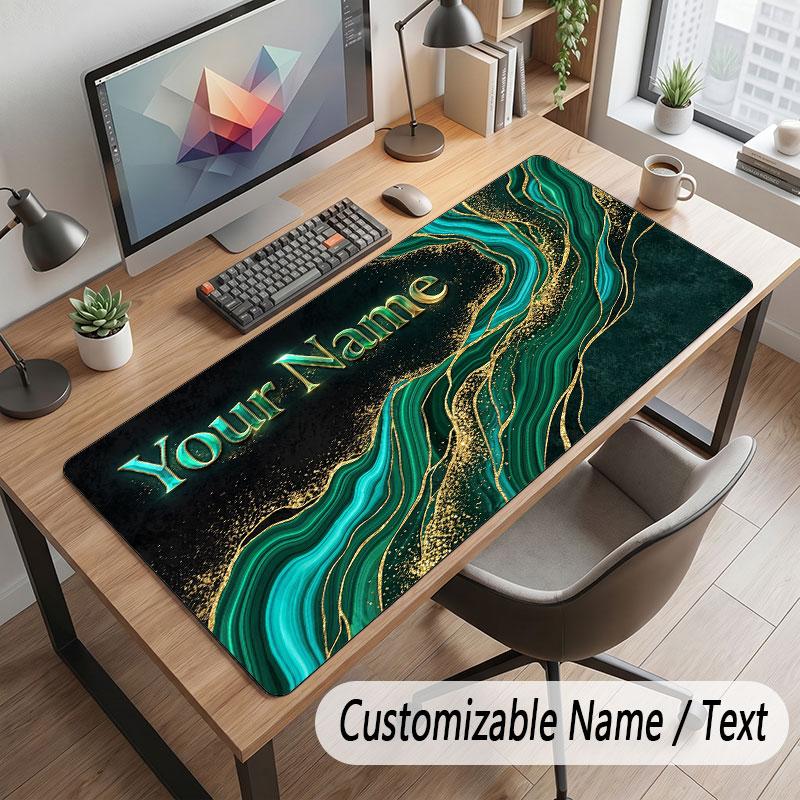 Decorative Artwork Theme Customized Mouse Pad Personalized Print Name Text Desk Mat For Home Office Table Decor