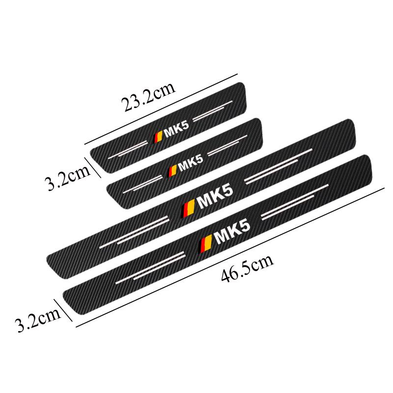 4pcs Carbon Fiber Car Door Sill Sticker For Volkswagen VW GOLF 4 5 6 7 MK7 MK4 MK5 MK6 MK1 MK2 MK3 MK8