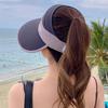 Summer Hat for Women's Sun Protection Hat for Ponytails with Large Brim and UV Rays To Cover The Face and Show The Face.
