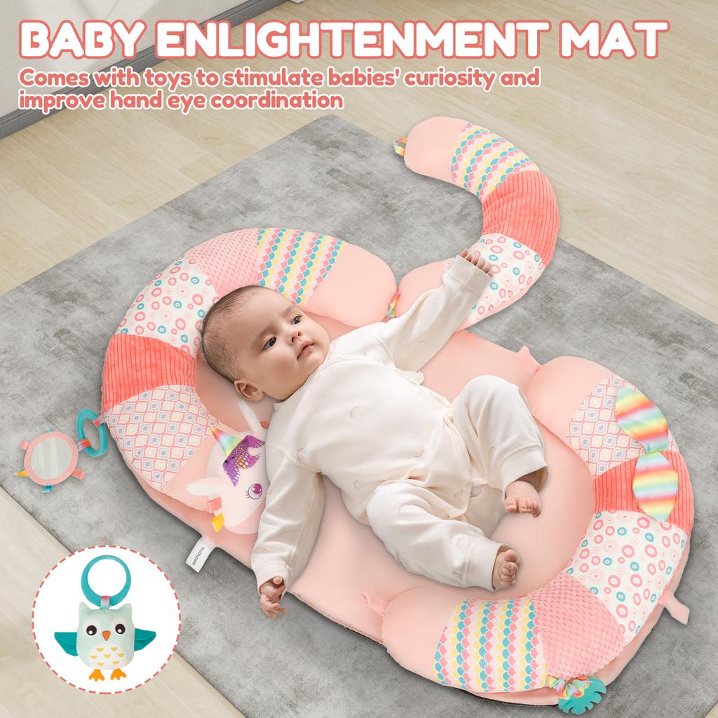 Tummy Time Seated Pillow Easy Cleaning Portable Baby Sitting Support Pillow With Adjustable Belt for Newborn Boy and Girl