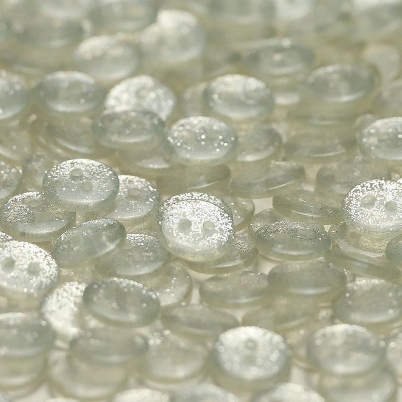 MOSN Silver Sequin Transparent Resin Two-Eye Button for Cardigans and Shirts