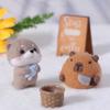Cute Chubby Capybara Gray Fish Beginner Material Kit Wool Felt Handmade Diy Doll Plush Toys Desktop Decorations