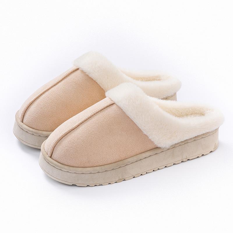 Women's High-Top Cotton Slippers, Winter Non-Slip Indoor/Outdoor, Thick Plush, Full-Wrap, Casual Warm Shoes