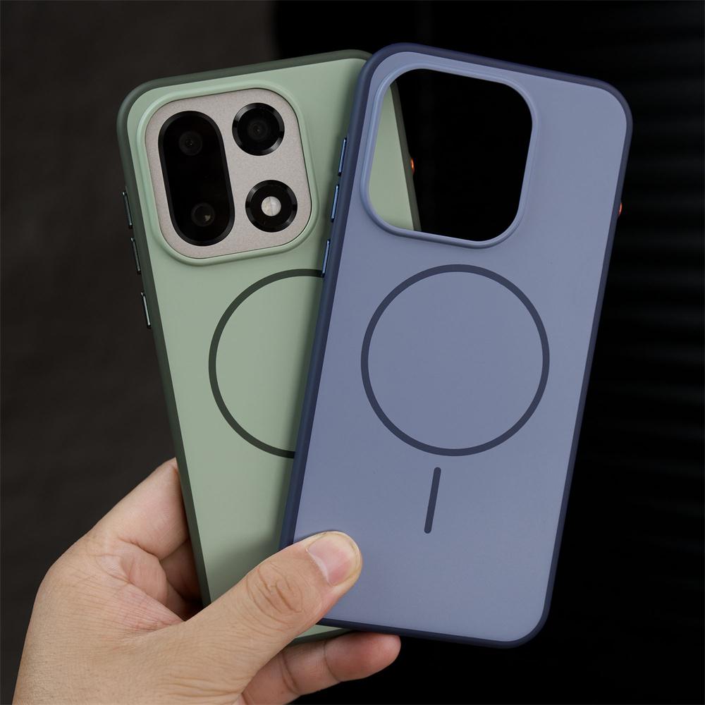 Luxury Matte Simple Magnetic Slim Silicone Soft Edge Case For OnePlus 15 1+15 Anti-fingerprint Wireless Charge Shockproof Cover