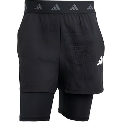 Gym+ Climacool Series Solid Color Two-In-One Sweat-Wicking Sports Shorts Men Shorts Black JE5665