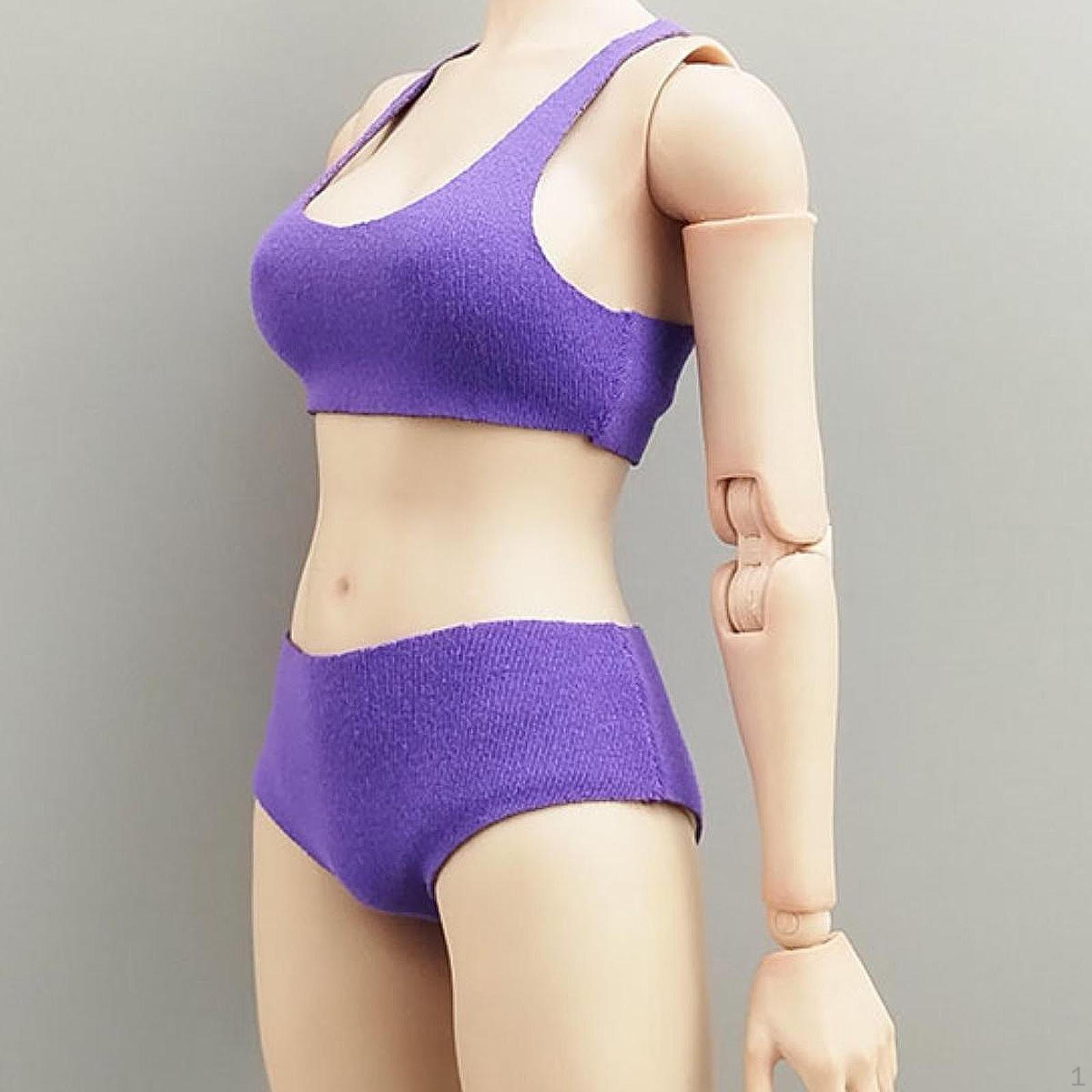 

Одяг для екшн-фігурки масштабу 1/6 з бікіні та шортами для 12-дюймових ляльок Фіолетовий