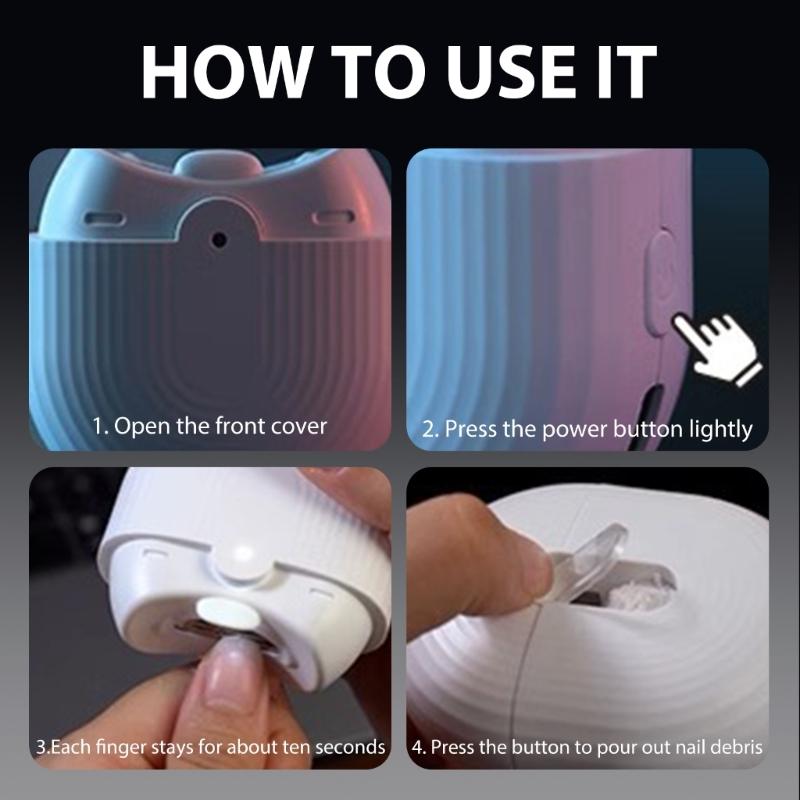 Automatic Nail Cutter with 2 Speed Electric Nail Clippers Rechargeable Fingernail Cutter Fingernail Clippers for Daily