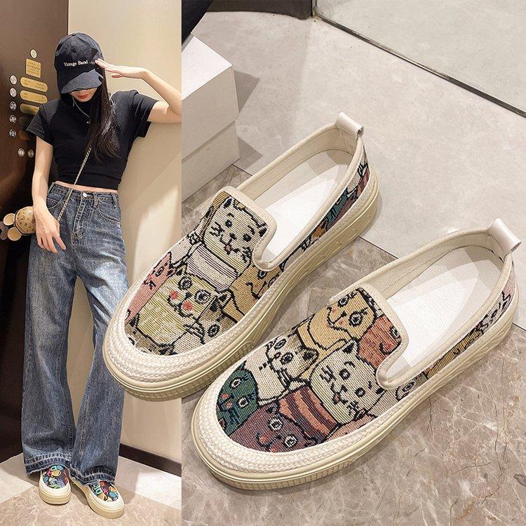 

Shoes women s 2024 spring new canvas shoes breathable fisherman shoes casual flat single shoes versatile platform women s shoes tide 35
