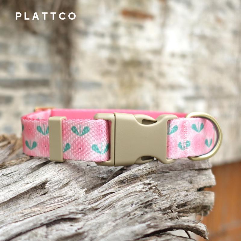 LATTCO Adjustable Pink Dandelion Nylon Pet Collar, Laser Engravable (PDC356) M 2.5cm (42-48cm) одуванчиковый