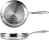 304 Stainless Steel Frying Pan Uncoated NonStick Skillet Steak Pot Kitchen Cookware for Gas & Induction Cooker