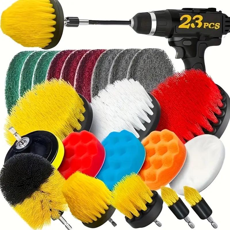 23-Piece Electric Drill Brush Set for Car Cleaning and Polishing