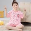 Girls' Summer Cartoon Pajama Set: Short Sleeve, Lightweight Two-Piece for Kids