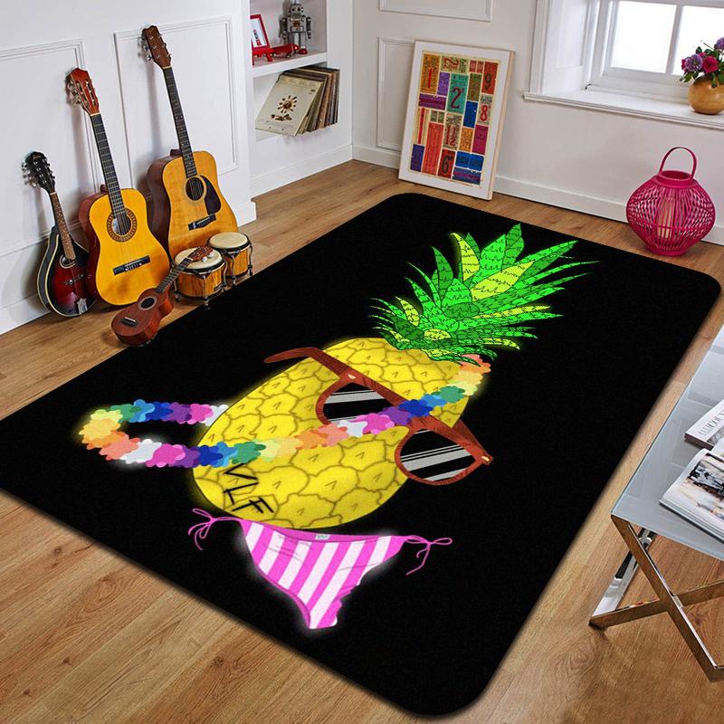 P-Pineapple Printed Carpet Fashion Yoga Mat Non-Slip Carpet Bedroom Decoration Outdoor Carpet Bedroom Birthday Gift
