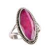Red Ruby(Simulated) Gemstone Handmade 925 Sterling Silver Gift Ring S.7.5 k3B33