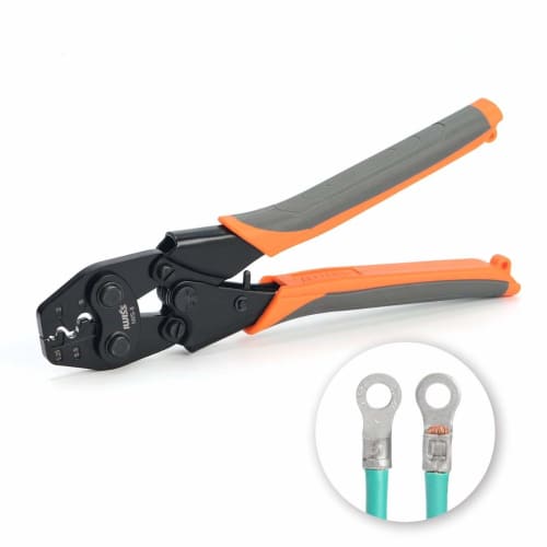 IWISS IWS-8 Crimping Tool for Bare Crimp Terminals and Sleeves, JIS Compliant, 1.25-8.0sq Compatible