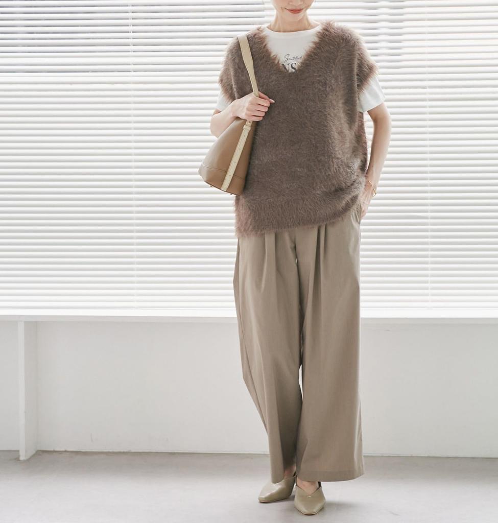 ROPE PICNIC Short Feather Knit Vest GDM55050 Chairosub Women's (Size 22)