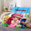 Custom Name Strawberry Shortcake Garden Party Party Blanket For Couch Bed Plush Cozy Fuzzy Blanket Super Soft Warm Blankets For Fall And Winter 091625