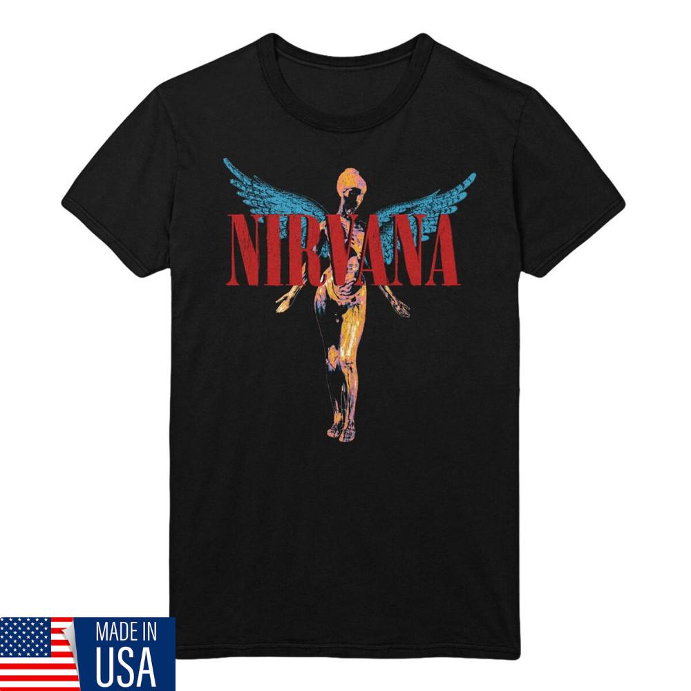Nirvana T-Shirt Angelic In Utero Band Official Black - Nirvana In Utero T-Shirt S