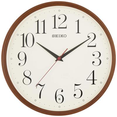 Clock Wall Clock Natural Radio Analog Dark Brown Wood Grain Pattern KX222B