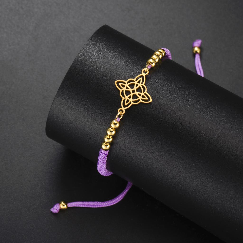 Náramky s kouzelným uzlem pro ženy nudo de bruja Nerezová ocel Amulet čarodějnictví Šťastné náramky Šperky lucky bhudda