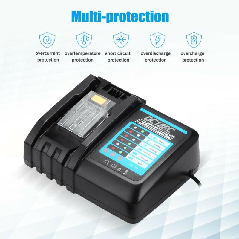 Li-ion Battery Charger for Charger 18V 14.4V BL1830 Bl1430 DC18RC Power Tool 3A Charging Current US/EU/UK/AU Plug