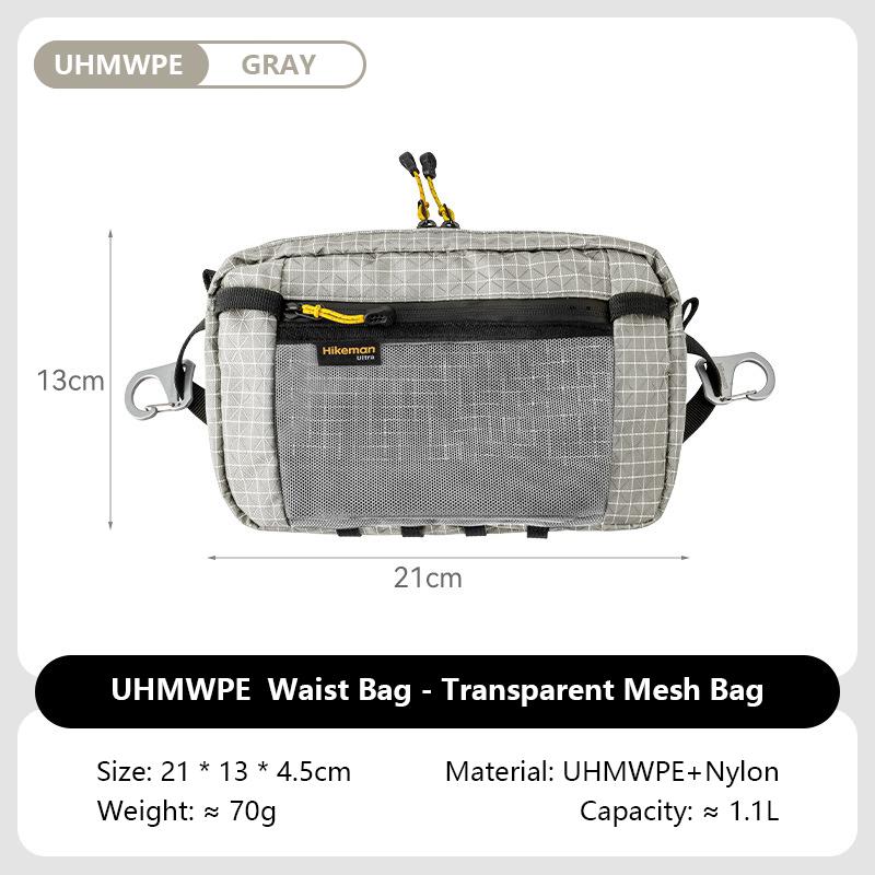 

Nylon Outdoor Waist Pack for Cycling Running Camping Waterproof Dyneema Fanny Pack Hiking Accessories Pouch with Zipper Pocket