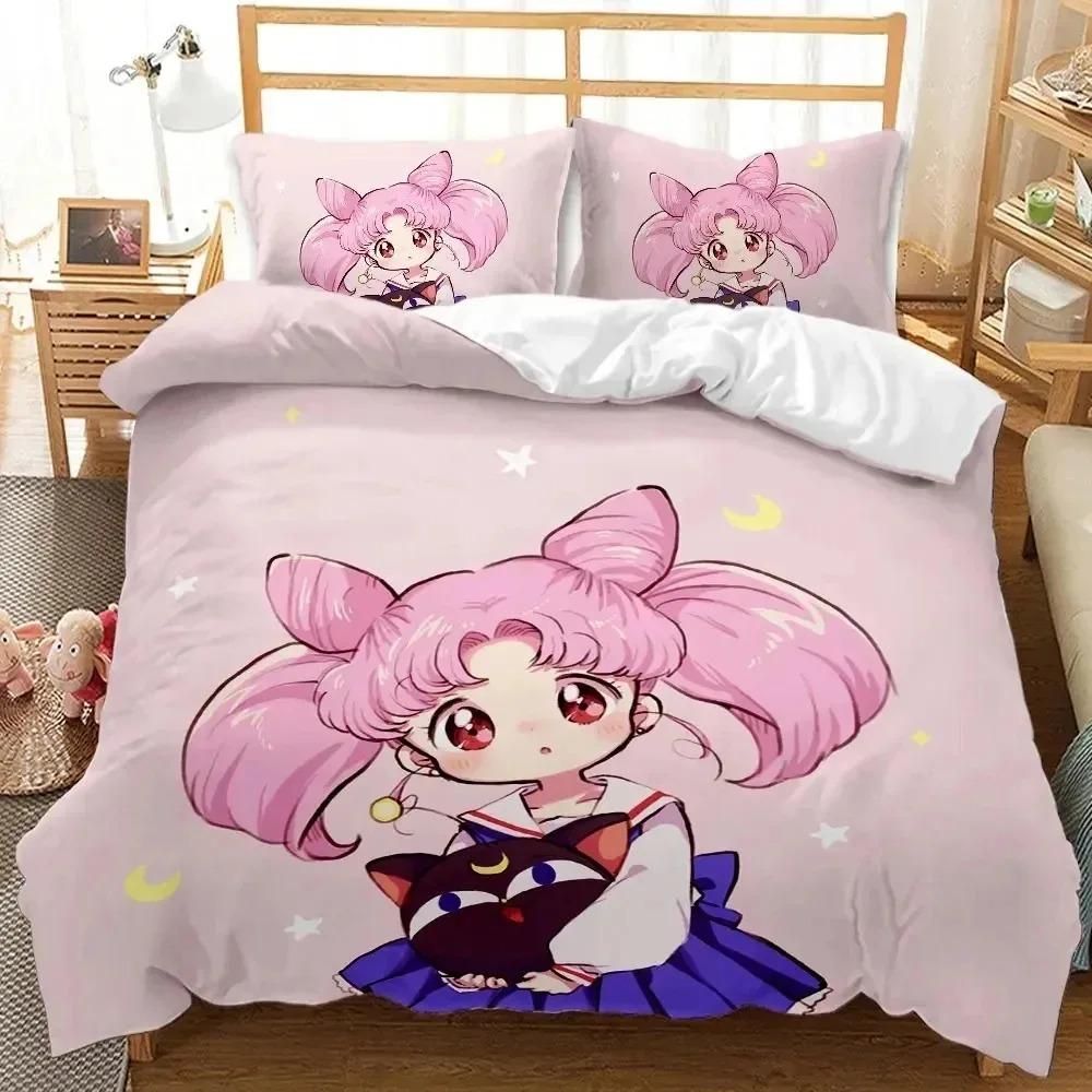 New Japanese Anime Sailor Moon Bedding Set Beautiful Girl Quilt Cover Cute Printing Duvet Home for Teens Best Gifts