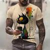 Men's T-Shirt Cat Pattern 3d Print Casual Short Sleeve T-Shirts Summer Fashion Streetwear Crew Neck Pullover Oversized Male Top