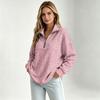 Women's Leopard Print -Lined Pullover Sweatshirt with Long Sleeves